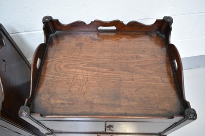 Lot 1388 - Pair of George III mahogany tray top bedside cabinets