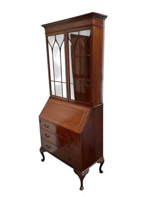 Lot 5298 - Georgian revival mahogany bureau bookcase