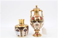 Lot 2036 - Royal Crown Derby Imari two-handled vase and...