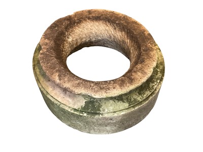 Lot 1258 - Very substantial carved marble pillar base, By family repute, originally from Coggeshall Abbey