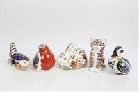 Lot 2042 - Five Royal Crown Derby Imari paperweights -...