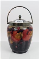 Lot 2045 - Moorcroft Pottery biscuit barrel decorated in...