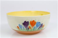 Lot 2046 - Clarice Cliff Crocus pattern bowl, printed...