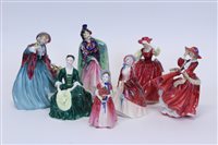 Lot 2051 - Seven Royal Doulton figures - Lady Charmian...