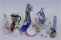 Lot 2053 - Nine Royal Doulton figures - Babie HN1679,...
