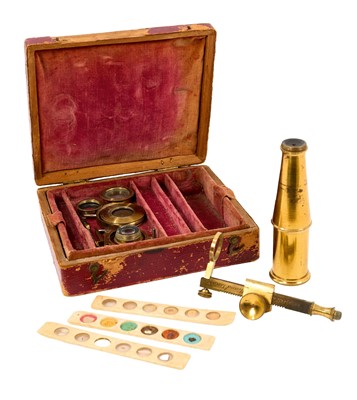 Lot 775 - Early 19th century travelling microscope by Banks Jnr. 441 Strand, London