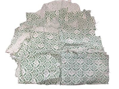 Lot 2112 - Howard and Son printed cotton fabric pieces with stylised fish and H & S monogram within the design.