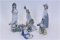 Lot 2071 - Two Nao porcelain Clockswns and five Nao...