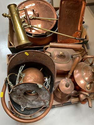 Lot 5036 - Various antique copper and metal ware