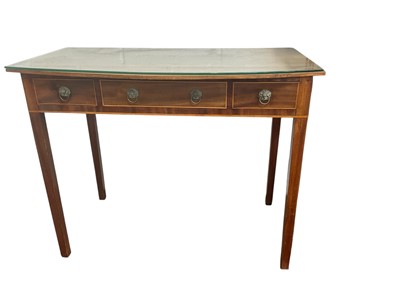 Lot 5290 - Regency mahogany bow front side table with three drawers