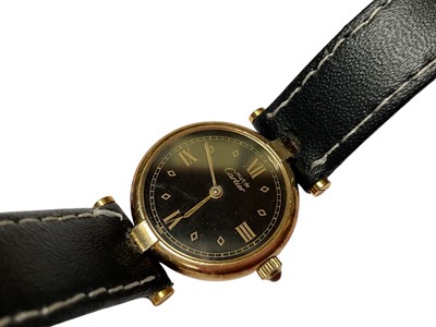 Lot 90 - Must De Cartier ladies' silver gilt wristwatch