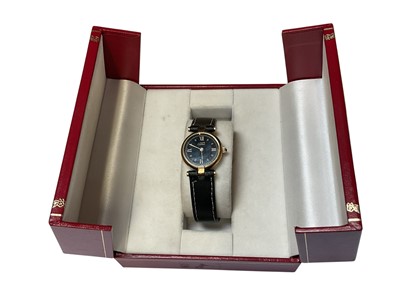 Lot 90 - Must De Cartier ladies' silver gilt wristwatch