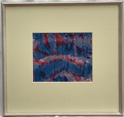Lot 1147 - *Peter Coker (1926-2004) oil monotype designs, No. 13 and 18, inscribed verso with PC studio stamps, 24.5cm x 21cm and 19cm x 22.5cm, in glazed frames