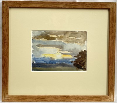 Lot 892 - Jean Alexander (1911-1994) watercolour - Sunrise, Thelverton, Suffolk, in glazed frame