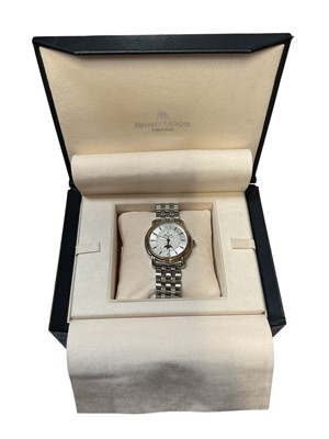 Lot 786 - Maurice Lacroix Masterpiece Moonphase automatic stainless steel wristwatch