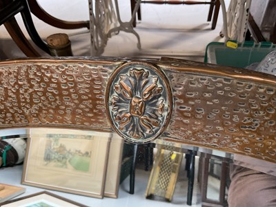 Lot 5040 - Arts & Crafts style oval hammered copper mirror