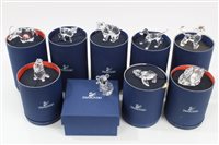 Lot 2099 - Nine boxed Swarovski crystal animal ornaments