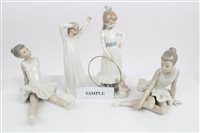 Lot 2104 - Four Lladro porcelain models - polar bear,...