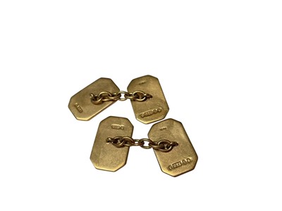 Lot 26 - Pair 1960s 9ct gold cufflinks (London 1963)