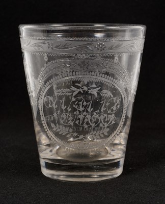 Lot 36 - Regency engraved glass beaker