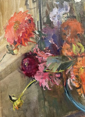 Lot 940 - *Amy Millar Watt (1900-1956) oil on canvas, Still Life Summer Flowers, 76cm x 64cm, in gilt frame