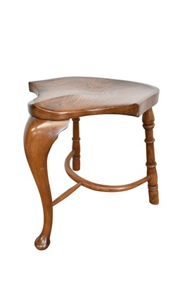 Lot 1204 - Arts and crafts style beech and elm stool