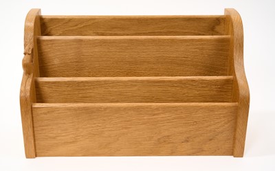 Lot 717 - Robert Mouseman Thompson oak letter rack