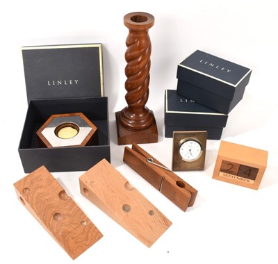 Lot 718 - Collection of David Linley pieces including pair of doorstops, candlestick, other items