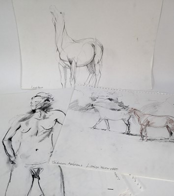 Lot 947 - *Louise Millar Watt (b.1963) group of sketches on paper, horses and figures