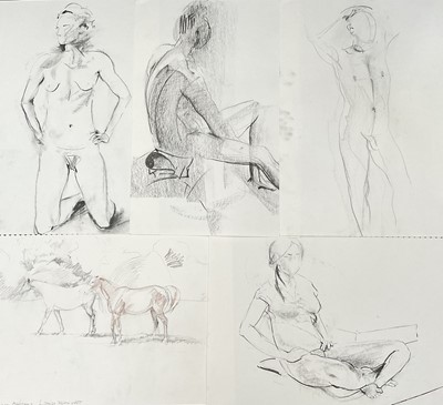 Lot 148 - *Louise Millar Watt (b.1963) group of sketches on paper, horses and figures