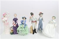 Lot 2152 - Five Royal Doulton figures - Morning Ma'am...