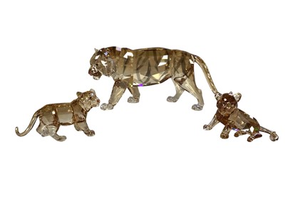 Lot 1275 - Swarovski Crystal family of tigers