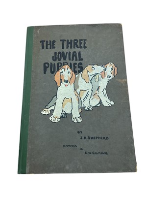 Lot 1689 - J A Shepherd - Three Jovial Puppies, Blackie & Son Ltd., decorative board ends, folio