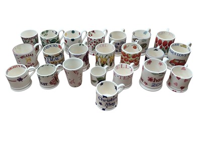 Lot 1189 - Collection of 22 Emma Bridgewater mugs of various designs and sizes including William & Kate Nov 16 2010, Daffodil, I Love My Car, Love Me Tender etc