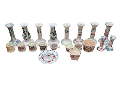 Lot 1190 - Five pairs of Emma Bridgewater candlesticks in various designs and, together with others - 1 box