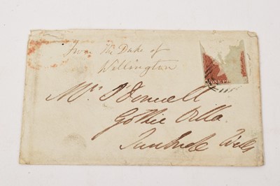 Lot 1249 - An envelope addressed to Mr O'Donnell, Gothic Villa, Tunbridge Wells, inscribed 'from The Duke of Wellington