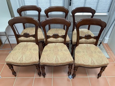 Lot 5392 - Set of six Victorian mahogany dining chairs