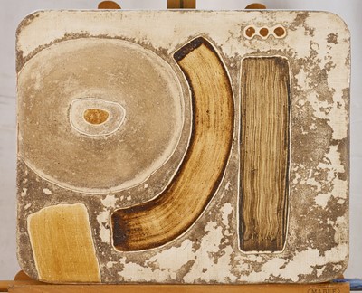 Lot 1136 - Jason Gathorne Hardy (b. 1968) earth pigments on elm - River Alde boundary XIV, 40 x 48cm