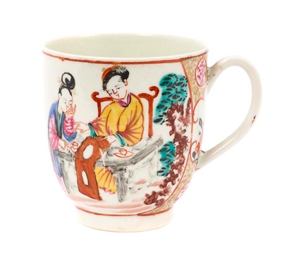 Lot 286 - Worcester coffee cup, painted in Chinese famille rose style, circa 1772