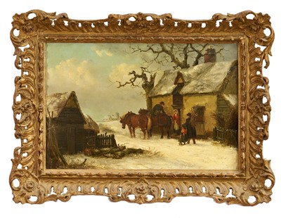 Lot 1169 - Thomas Smythe (1825-1906) oil on canvas - Snow Covered Landscape, 31cm x 45.5cm, in gilt frame