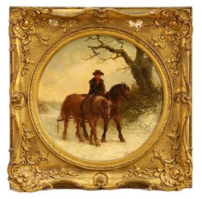 Lot 1170 - Thomas Smythe (1825-1906) pair of oils on panel - Seasonal Landscapes, signed, 35.5cm tondo, in gilt frames