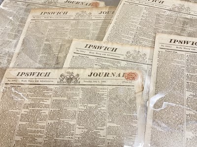Lot 1333 - Twelve early 19th editions of the Ipswich Journal