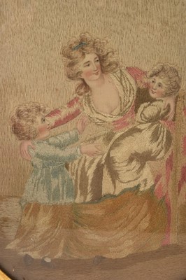 Lot 5001 - George III silkwork oval picture
