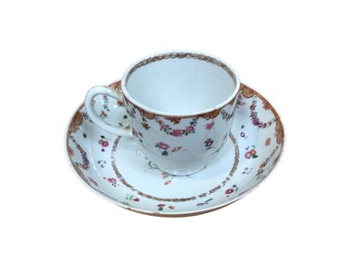 Lot 5148 - 18th century Chinese famille rose coffee cup and saucer