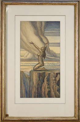 Lot 1066 - Ernest David Emmanuel Fridlander (1870-1960) pencil and watercolour - 'Invocation', initialled and dated '31, 51cm x 27cm, in glazed frame.