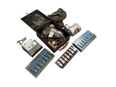Lot 2561 - Group of various vintage bus accessories to include ticket machine and coin sorters, (1 box).