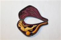 Lot 4085 - Late 19th century meerschaum cheroot holder...