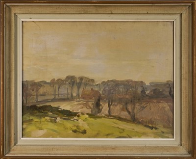 Lot 1090 - Harry Becker (1865-1928) oil on canvas - Blythe Valley Landscape with Farm Buildings