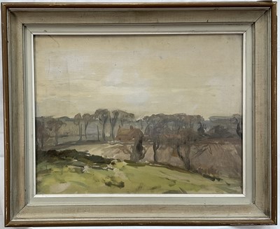 Lot 1090 - Harry Becker (1865-1928) oil on canvas - Blythe Valley Landscape with Farm Buildings