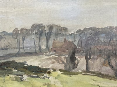Lot 1090 - Harry Becker (1865-1928) oil on canvas - Blythe Valley Landscape with Farm Buildings
